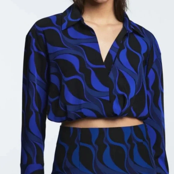 Zara Pleated Printed Shirt NWT - Picture 2 of 10